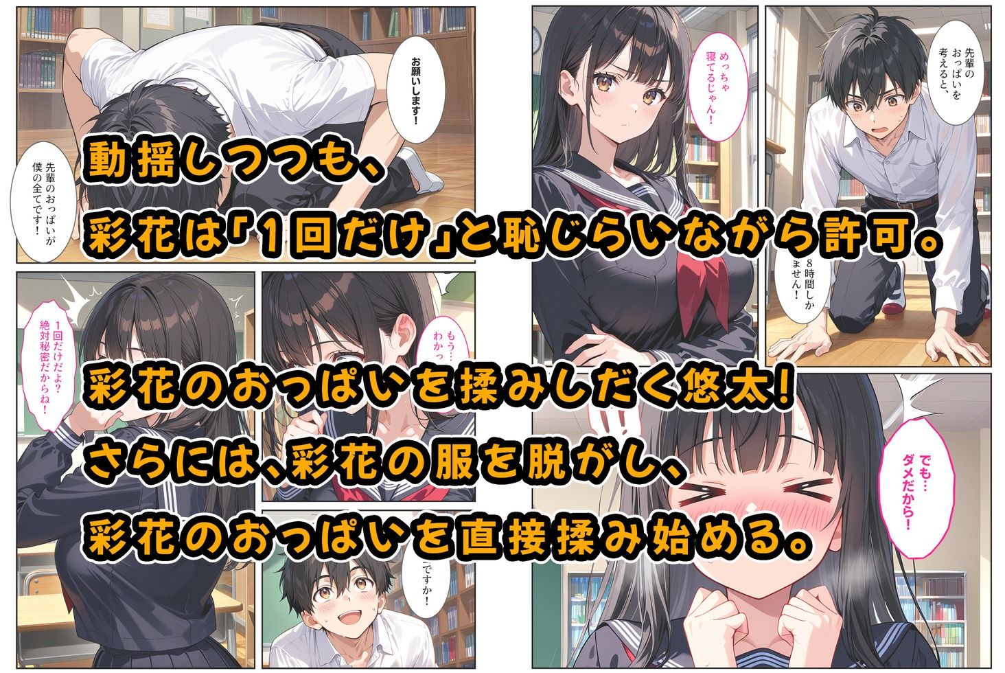 文芸部の先輩（爆乳）におっぱい揉ませてと土下座でお願いしたら… 3枚目