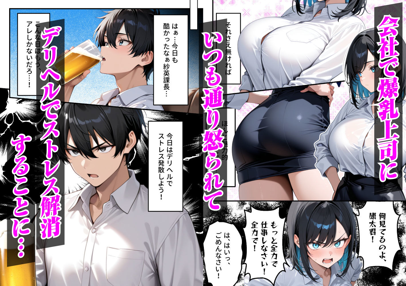 デリヘル呼んだらいじわるな上司が来た 1枚目