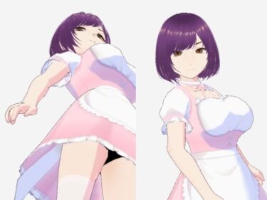 【d_715249】パープルヘアの巨乳の女性（セリフなし  3DCGモデル  イラスト集）